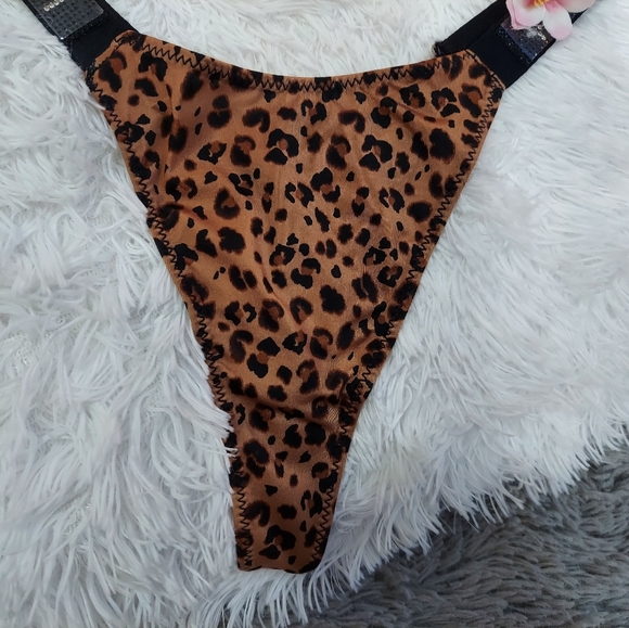 Leopard Satin Thong. Panties Satin. Women Satin. - Picture 2 of 3